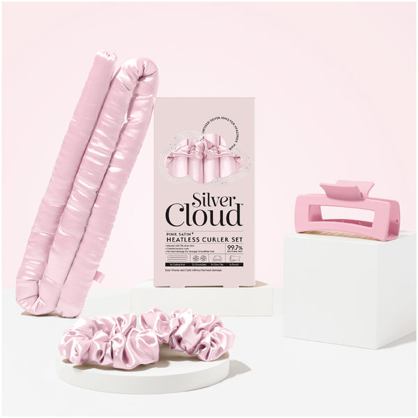 Silver Cloud Pink Heatless Curler Set