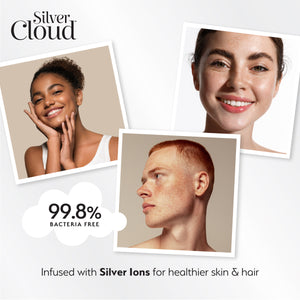 Silver Cloud Heart Print Satin Gift Set With Silver Ions