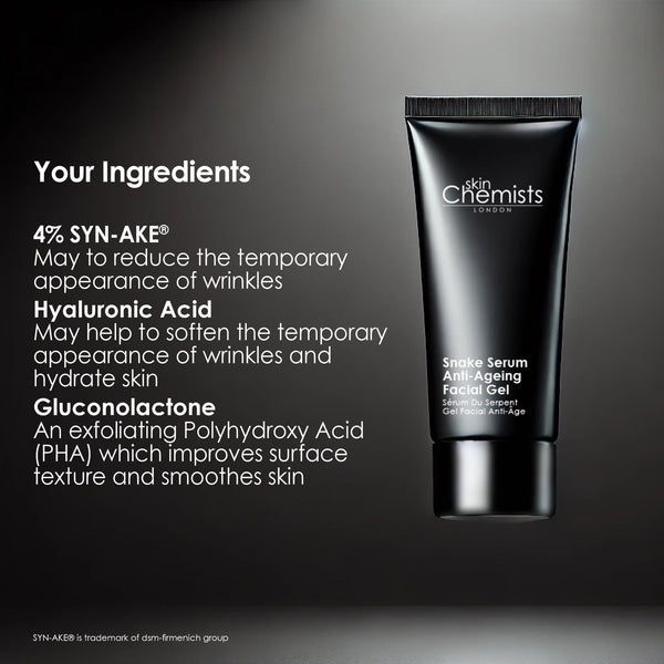 skinChemists Snake Serum Anti-Ageing Facial Gel 30ml