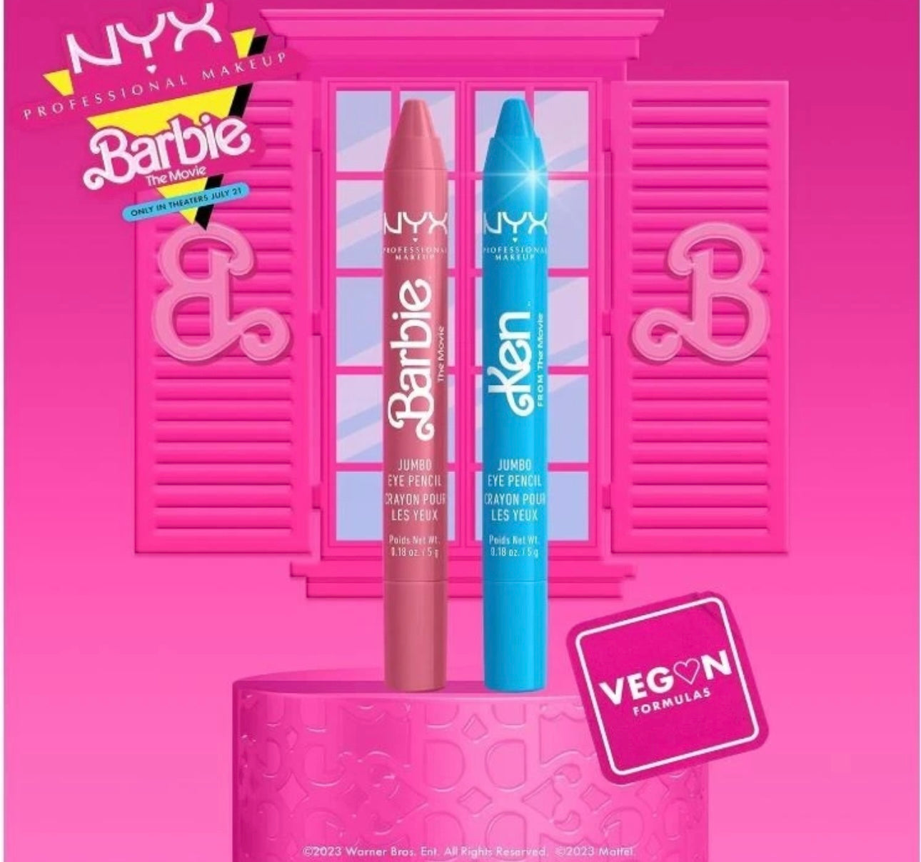 NYX Professional Makeup Barbie Jumbo Eye Pencil Kit Pink & Blue
