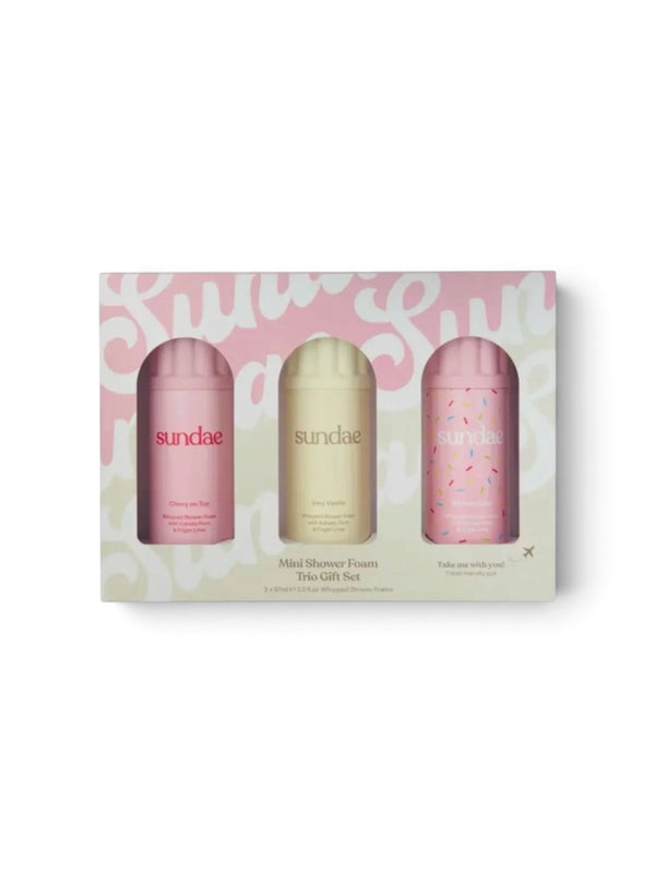 Sundae Birthday Cake, Very Vanilla & Cherry On Top Shower Foam Trio 97ml x 3