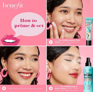 Benefit The POREfessional Pore Minimizer Squad Face Primer and Makeup Setting Spray Trio Set (Worth £37.50) - NODBEAUTY