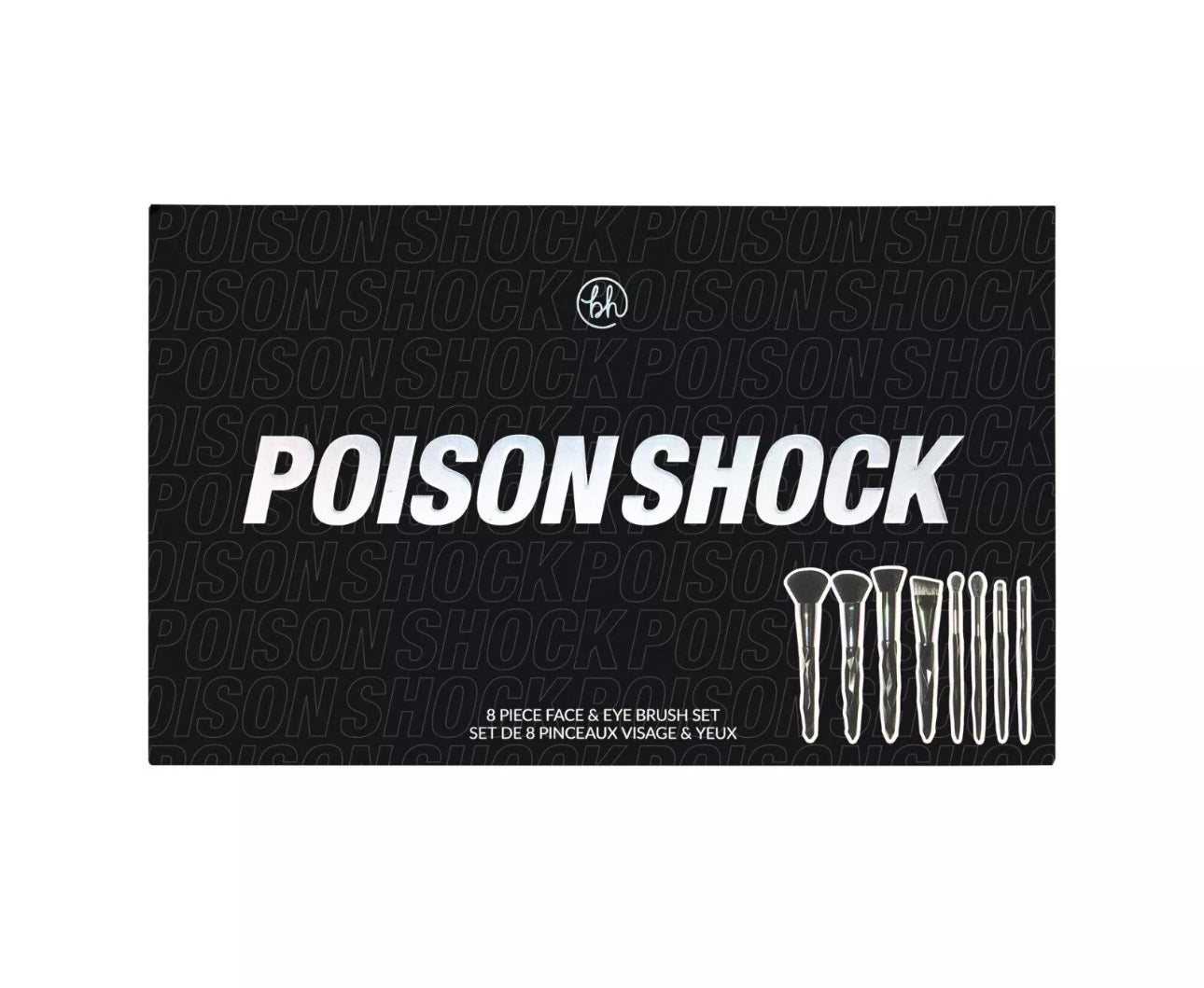 BH Poison Shock 8 Piece Face & Eye Brush Set for Cosmetics and Makeup - NODBEAUTY