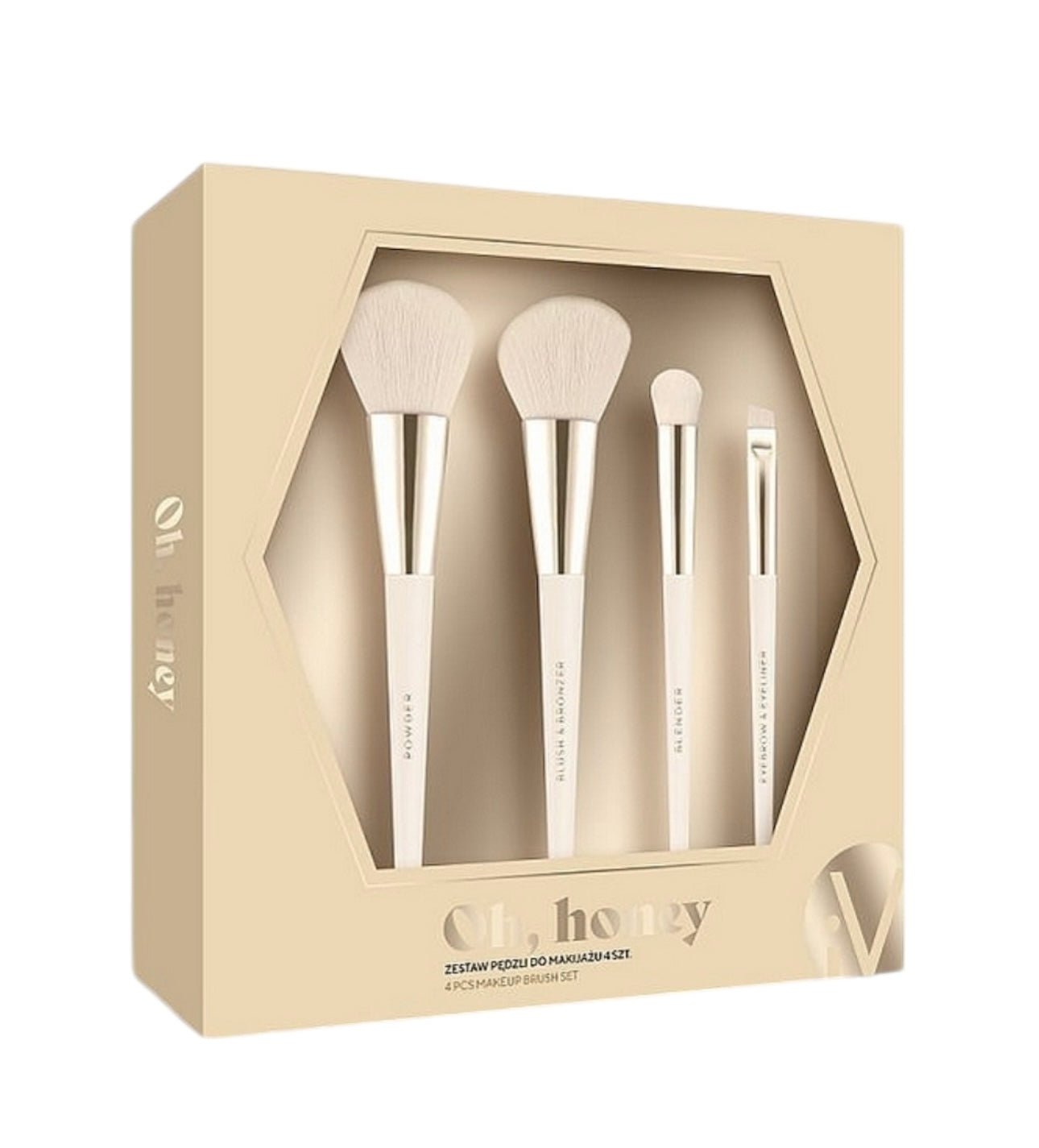 Makeup Brush Set, 4 pcs Inter - Vion Oh Honey Makeup Brush - NODBEAUTY