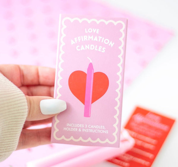 SET OF 3 LOVE AFFIRMATION CANDLES IN A BOX - NODBEAUTY
