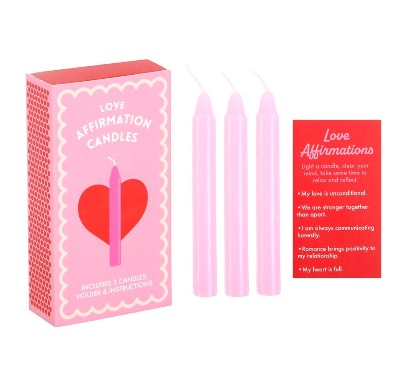 SET OF 3 LOVE AFFIRMATION CANDLES IN A BOX - NODBEAUTY