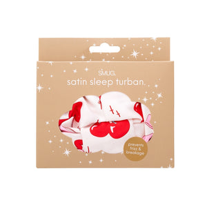 Satin Sleep Turban, Cherry Bows