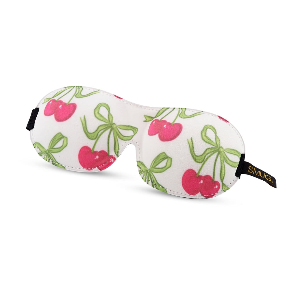 Contoured 3D Blackout Sleep Mask, White Cherries