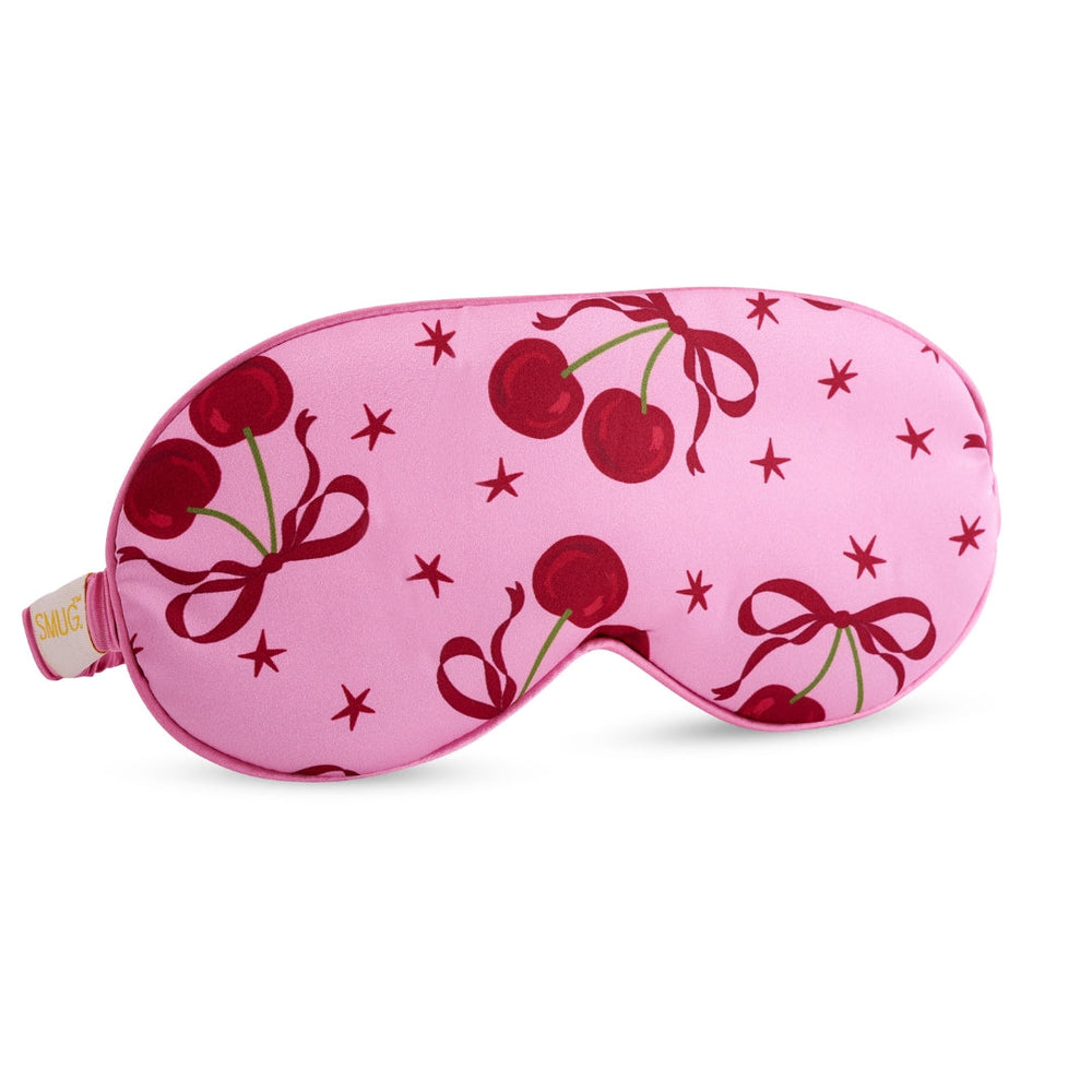 Satin Sleep Mask - Pink Cherries Print