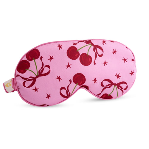 Satin Sleep Mask - Pink Cherries Print