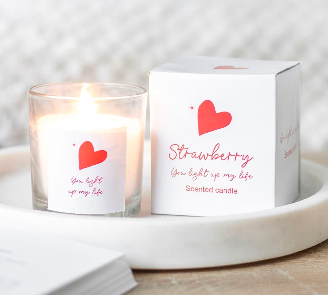 YOU LIGHT UP MY LIFE STRAWBERRY SCENTED CANDLE - NODBEAUTY